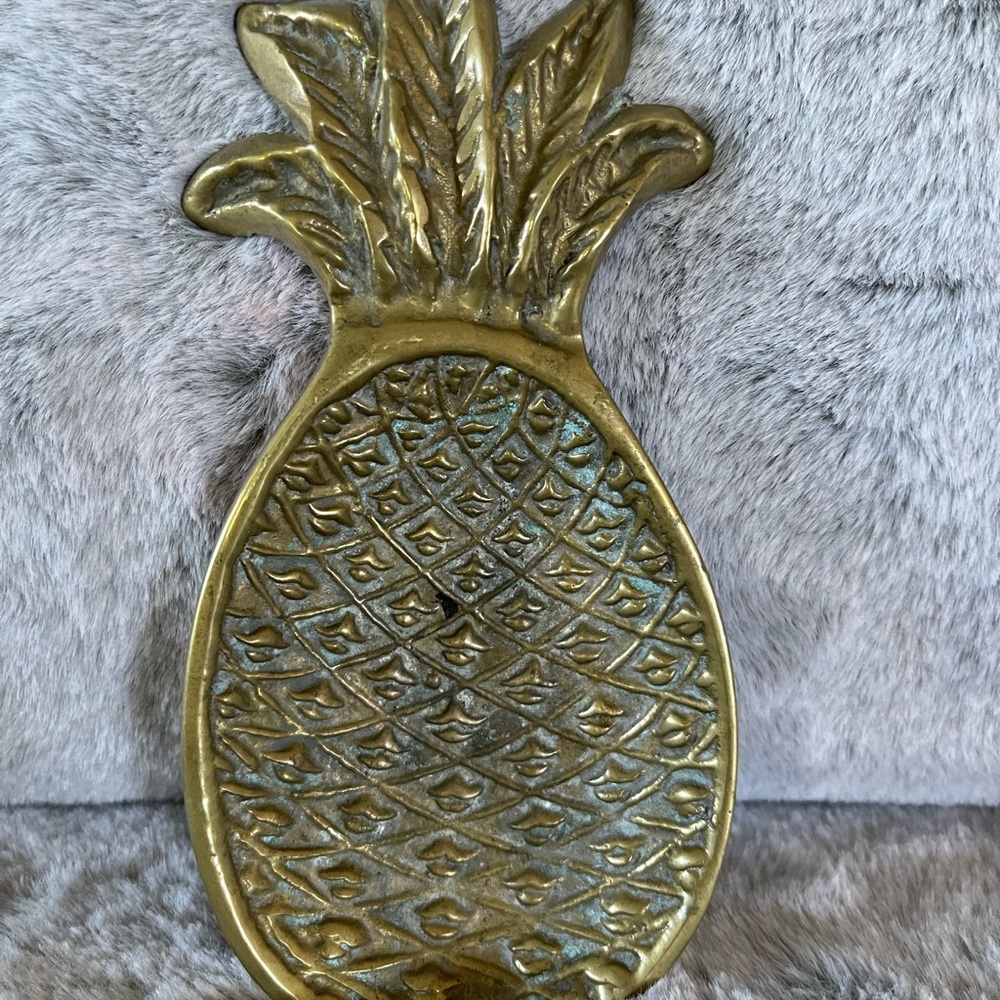 VINTAGE BRASS PINEAPPLE TRINKET TRAY/DISH